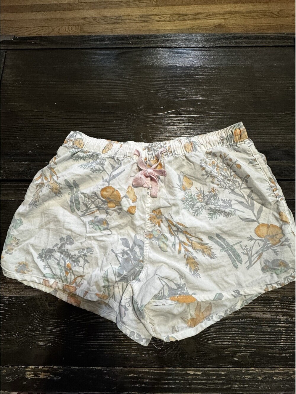 Columbia Women’s M Floral Cotton Pajama Sleep Lounge Shorts Drawstring